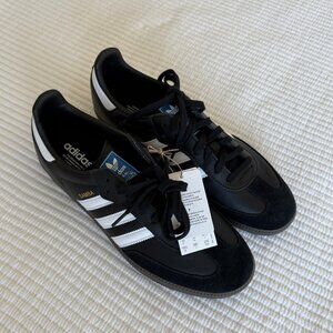 Adidas Sambas Black Leather Tennis Shoes (Size 10-1/2)